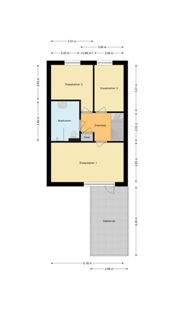 Plattegrond - IJsseloord 37, 3448 VB Woerden - Eerste verdieping.jpg